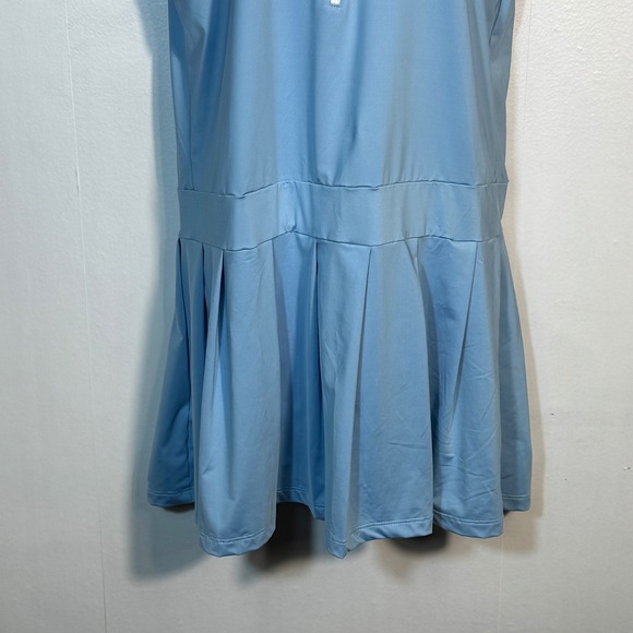 Byrdie Golf Sleeveless Blue Zip Pleated‎ Dress Sz M Tennis Pickleball Activewear - Picture 2 of 12